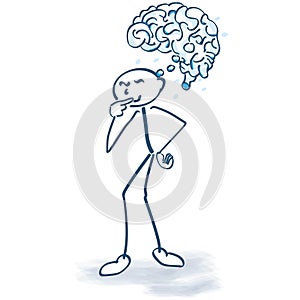 Stick figure with a brain