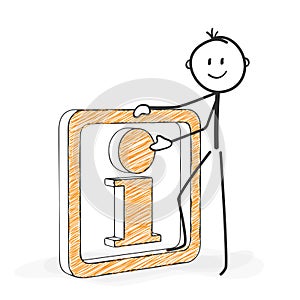 Stick Figure Cartoon - Stickman with an Information Icon. photo
