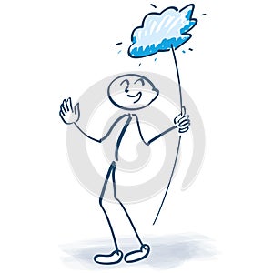 Stick figure with cloud lolly