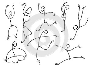 Stick figure dancing and jumping