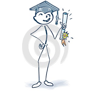 Stick figure with graduation