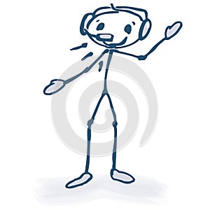 Stick figure with headset