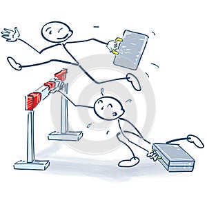 Stick figure jumps better over a hurdle than others