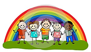 Rainbow kids photo