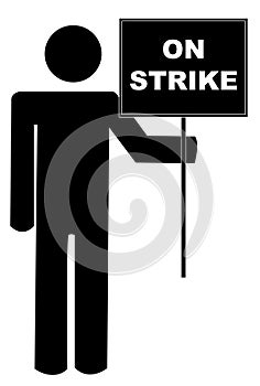 Stick figure or man on strike