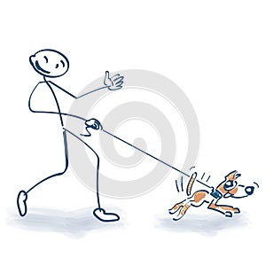 Stick figure with pooch