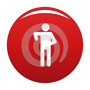 Stick figure stickman icon vector red