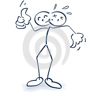 Stick figure with thumb up and down