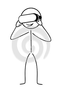 Stick figure with virtual reality