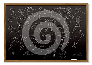 Stick man blackboard
