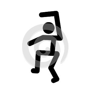Stick man, dynamic position icon. Figures, standing posture symbol, sign. Pictogram isolated on white background. Abstract person