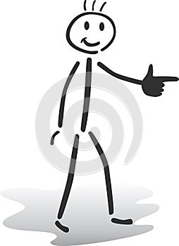 Stick man illustration - pointing and showing