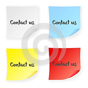Stick note contact us