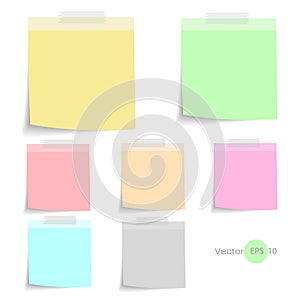 Stick note paper with Color set Isolate on white background