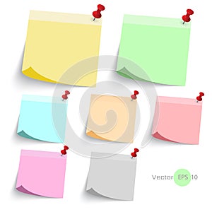 Stick note paper with Color set Isolate on white background