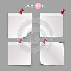 Stick note paper with White Color Isolate on white background