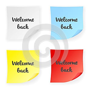 Stick note welcome back