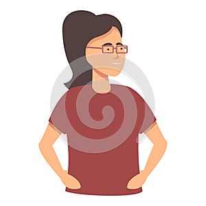 Stick partly people icon cartoon vector. Reading eyeglasses