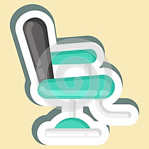 Sticker Barber Chair. suitable for Barbershop symbol. simple design editable. design template vector. simple illustration