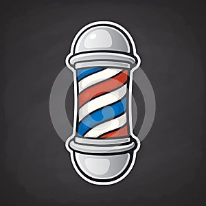 Sticker of barber pole