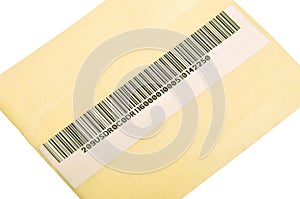 Sticker barcode paper black and white, isolated on white background