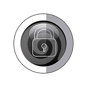 sticker black circular frame with padlock icon