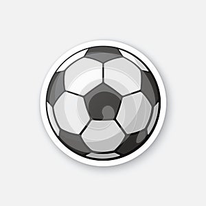 Sticker black and white soccer ball