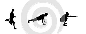 Sticker for car athletes: Silhouette of runner, person engaged i