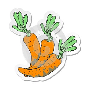 sticker of a cartoon carrots photo