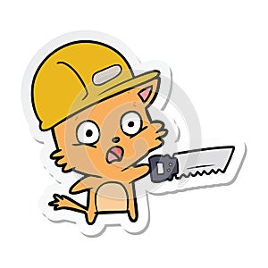 sticker of a cartoon cat builder