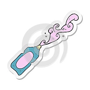 sticker of a cartoon cleaning product squirting