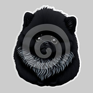 Sticker cartoon cute pomeranian Generative AI