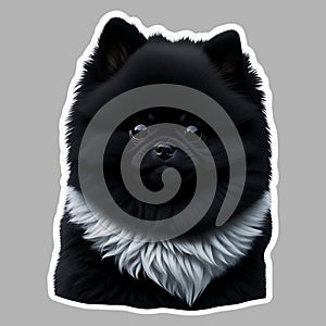 Sticker cartoon cute pomeranian Generative AI