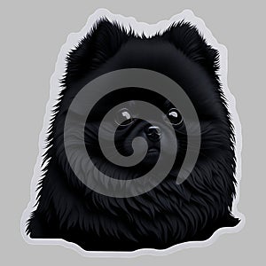 Sticker cartoon cute pomeranian Generative AI