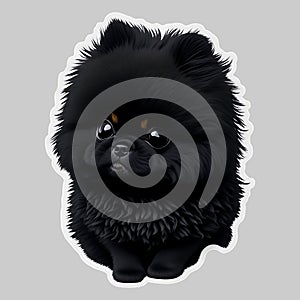 Sticker cartoon cute pomeranian Generative AI