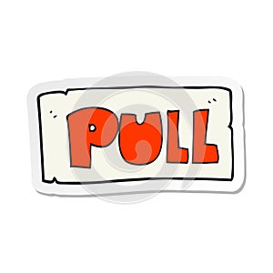 sticker of a cartoon door pull sign