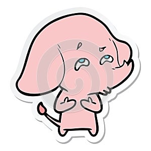 sticker of a cartoon elephant remembering