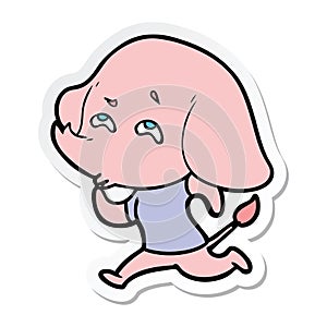 sticker of a cartoon elephant remembering