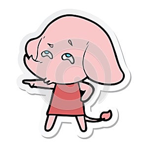 sticker of a cartoon elephant remembering