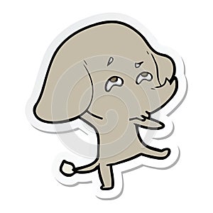 sticker of a cartoon elephant remembering