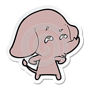 sticker of a cartoon elephant remembering