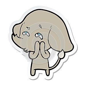 sticker of a cartoon elephant remembering