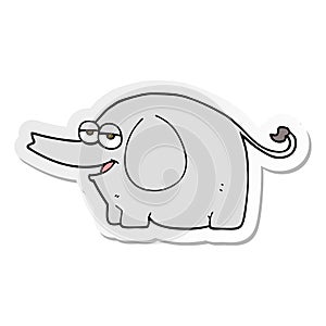 sticker of a cartoon elephant squirting water