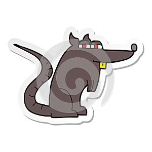 sticker of a cartoon evil rat