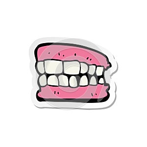sticker of a cartoon false teeth