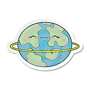 sticker of a cartoon habitable alien planet photo