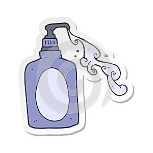 sticker of a cartoon hand soap squirting