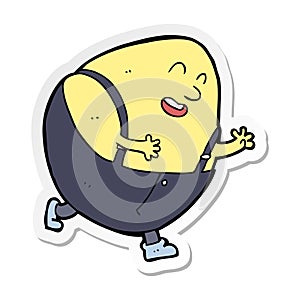 sticker of a cartoon humpty dumpty egg character