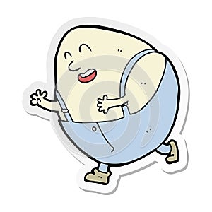 sticker of a cartoon humpty dumpty egg character