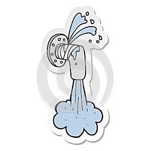 sticker of a cartoon leaky pipe